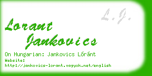 lorant jankovics business card